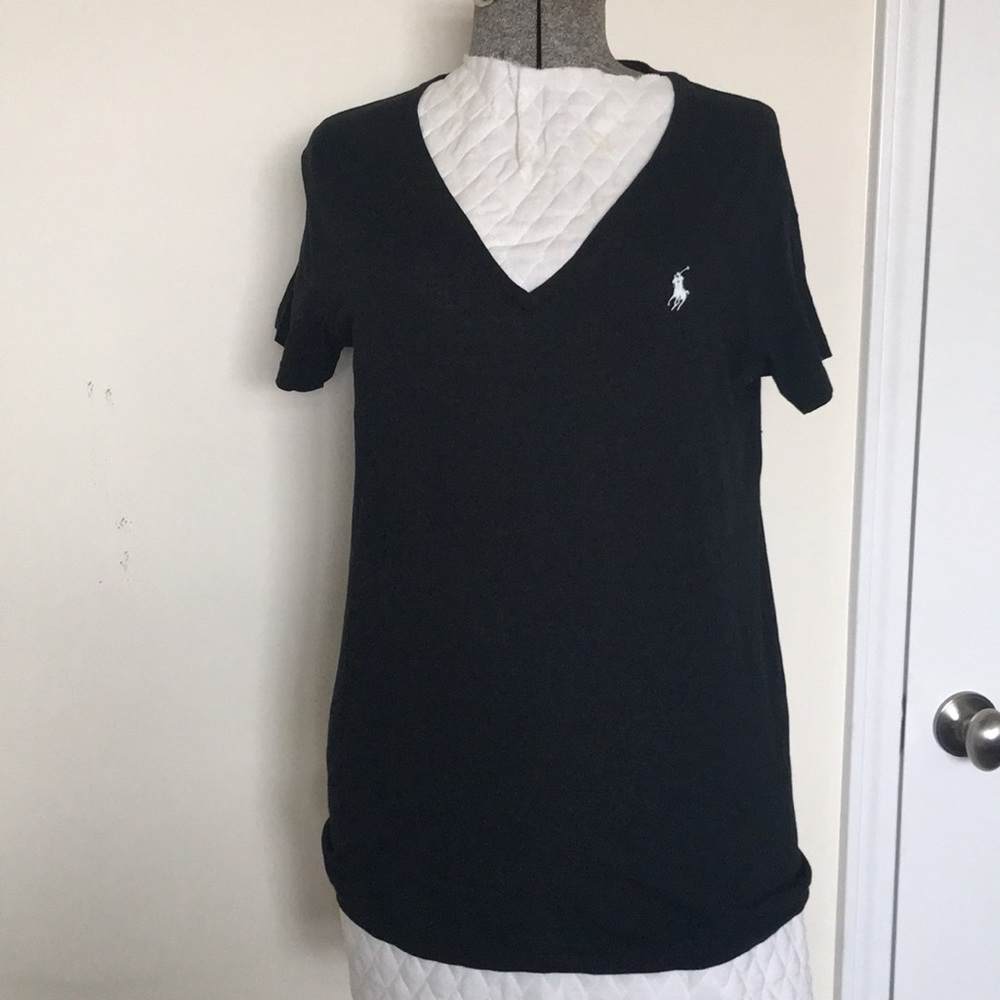 Black Women’s Ralph Lauren V Neck T-Shirt, Size L